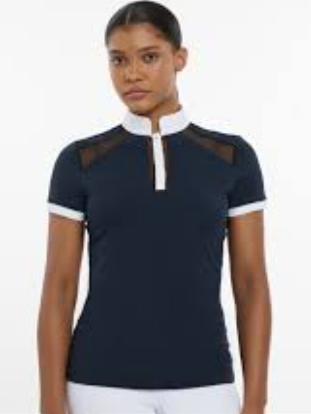 LeMieux Camille Short Sleeve Show Shirt in Navy Size US 10